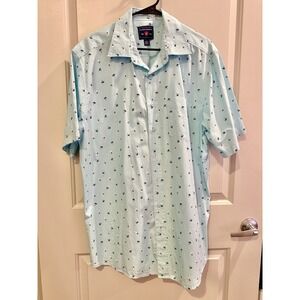Saddlebred Men's Large Tall Hawaiian Style Short Sleeve Button Down Classic Fit